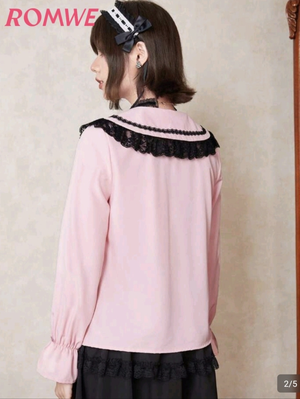 Gothic Lolita Pink Long Sleeve Shirt - Picture 7 of 7